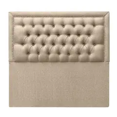 MOBEL DESIGN - Respaldo Capitone Marco y Tachas Super King Tela Beige