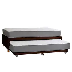 LATAM HOME - CAMA NIDO ZEN BEST CUERO CAFÉ MORO 1 1/2 PZA