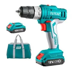 TOTAL TOOLS - Taladro Atornillador Inalambrico 12v 2 bateria.