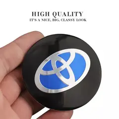 GENERICO - Set X4 Tapa centro Llantas auto 60mm TOYOTA NEGRO L AZUL
