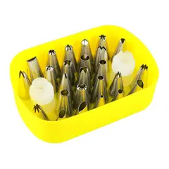 GENERICO - Set Estuche 25 Boquillas Reposteras Y 2 Acopladores