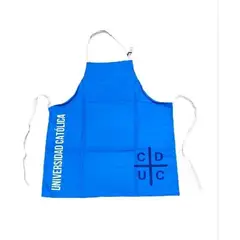 TITANIO - Delantal De Cocina Universidad Católica 80x70 Nuevo Oficial - Celeste