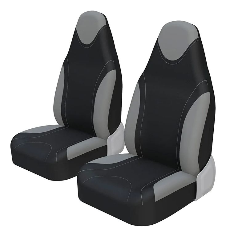 GENERICO X2 Funda Cubre Asiento Delantero Individual 2pcs Butaca GRIS