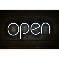 GEN - LETRERO ESTILO NEON OPEN (BLANCO/USB/35.5x60.9cm)