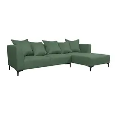 SOFAS HOME - SECCIONAL CORDELIA CHENILLE TIPO LINO VERDE