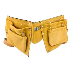 GENERICO - Coleto Carpintero Portaherramienta Doble De Cuero