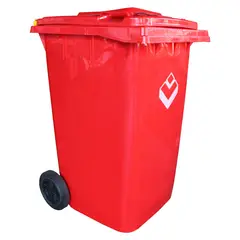 LORENZINI - Contenedor Basurero 240 Lts Rojo con ruedas