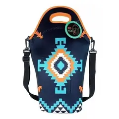 ANYCAST - Bolso Neopreno para Mate y Te Azul Marino con borde naranja