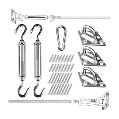 GENERICO - Kit De Anclaje Herraje Para Lona Vela Sombreadora