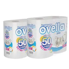 GENERICO - Papel higiénico Ovella 50 mts x 8 rollos (400 mts)