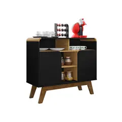 HOGA - Aparador Buffet Berilo Negro Canela
