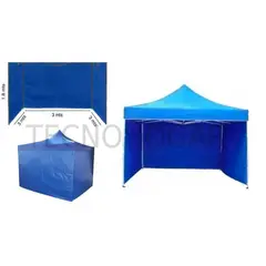 GENERICO - Funda Pared Lateral Para Toldo 3x3 Azul 3 Paredes