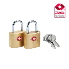 GO TRAVEL - PAR DE CANDADOS TSA BRONCE CON LLAVE