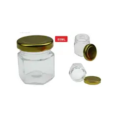 U BUY - Frasco De Vidrio Hexagonal 65ml Packx12 #820675