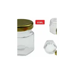 U BUY - Frasco De Vidrio Hexagonal 100ml Packx12 #820677