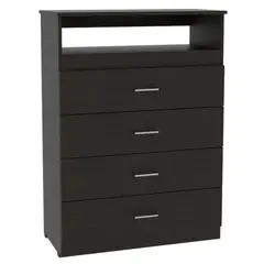 FMFURNITURE - Comoda TV80" 4 Cajones - Negro 109.8x80x37.55 cm…