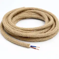 KUANGYE - 5 Mts Cable Electrico Yute Bipolar Textil Rustico 2*075