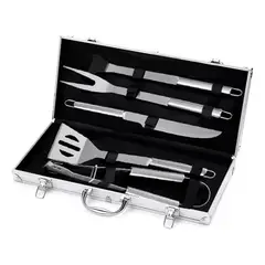 ESHOPANGIE - Set Parrillero Asado Barbacoa 5 Pcs En Maleta Kit Parrilla