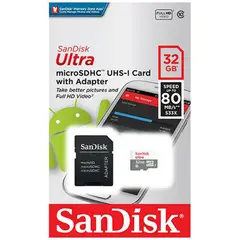SANDISK - Tarjeta MicroSD 32GB Ultra HC Clase 10/Adaptador SD.