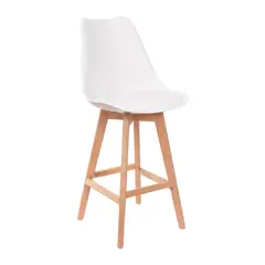 SM - Taburete eames blanco de 75 cm de altura.