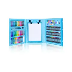 GENERICO - Set Dibujo 208 Piezas Infantil Aprendizaje Celeste