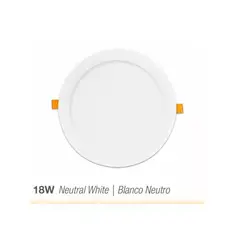 GENERICO - Panel Led Foco Empotrado Redondo 18w PACKX2