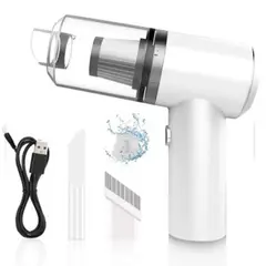 GENERICO - Mini Aspiradora Portátil Recargable Auto Casa 2en1 BLANCO