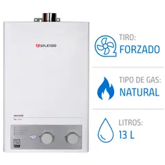 SPLENDID - Calefont 13 litros Gas natural Tiro forzado