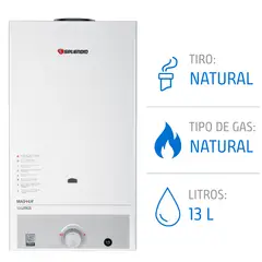 SPLENDID - Calefont 13 litros Gas natural Tiro Natural