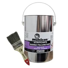 MOHICAN - VITRIFICANTE BARNIZ POLIURETANO NATURAL 1GL + BROCHA 2 1/2''