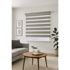 CLEMS CORTINAS - Cortina Roller Duo Zebra Día y Noche Blackout Lino 180X240