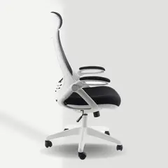 SM - Silla de oficina Versalles blanco tapiz negro