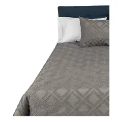 CITADELLE - Funda de plumón Orleans Gris rombo flequillo, 1,5 Plazas