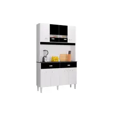TAHUARI - Mueble de cocina Manu 8 puertas blanco/negro