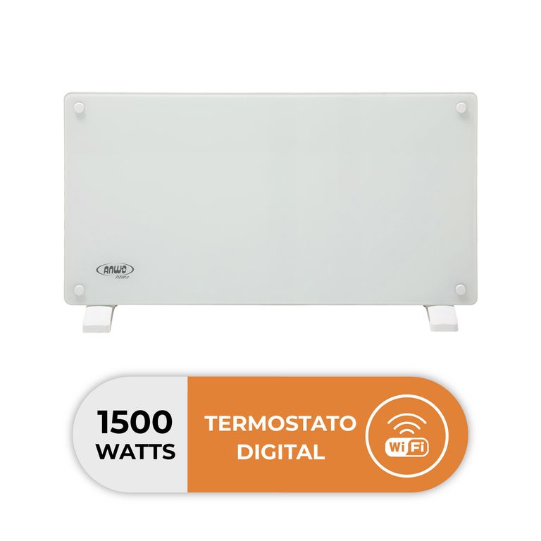 Estufa Eléctrica Panel Convectivo Vidrio con Wifi 1500 W NDFL1500V