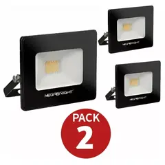 MEGABRIGHT - Foco Proyector Led 20w Exterior LUZ CALIDA PACK 2 UND