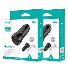 QIHANG - Cargador Para Autos 36w Pd + Qc 3.0 Puerto Dual