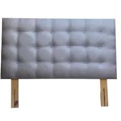 GENERICO - Respaldo Botoné Lino Gris Claro 2 Plazas