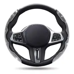 LISM - Funda Cubre Volante Para Auto Luxury Laterales 216047 Blanco