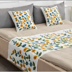 ANGELES DEL HOGAR - Pieceras Bordada + 2 Fundas De Cojin 2 plazas/King