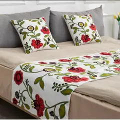 ANGELES DEL HOGAR - Piecera Bordada con diseño 2plazasKing