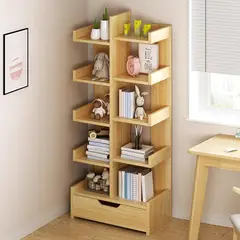 AIZO - Escritorio Organizador Estantes De Madera 10 Pisos Con Cajón