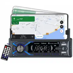 BOWMANN - Radio Auto Con Soporte Celular Bluetooth Manos Libres Usb