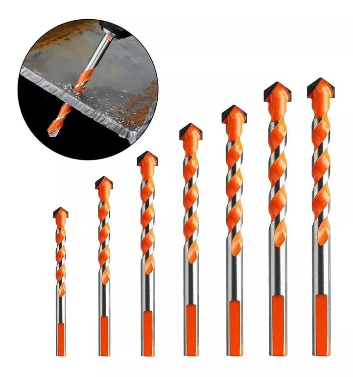 7 Brocas Hss Carburo Para Marmol Concreto Vidrio Madera