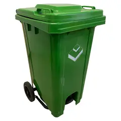 LORENZINI - Contenedor Basurero 100 Litros Verde con ruedas y pedal