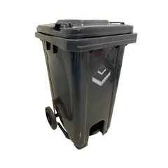 LORENZINI - Contenedor Basurero 100 Litros Gris con ruedas y pedal