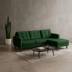 LATAM HOME - Sofá Seccional Derecho Napoles Tela Velvet Verde