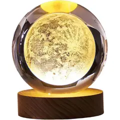 KUANGYE - Lampara De Noche Led 3d Galaxia Bola Cristal Sistema Solar