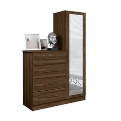 TAHUARI - Comoda cajon con llave y espejo Belize cedro