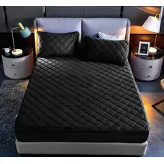 GENERICO - Cubre Colchon 100% Impermeable 2 Plazas Fundas Para Almohadas Negro